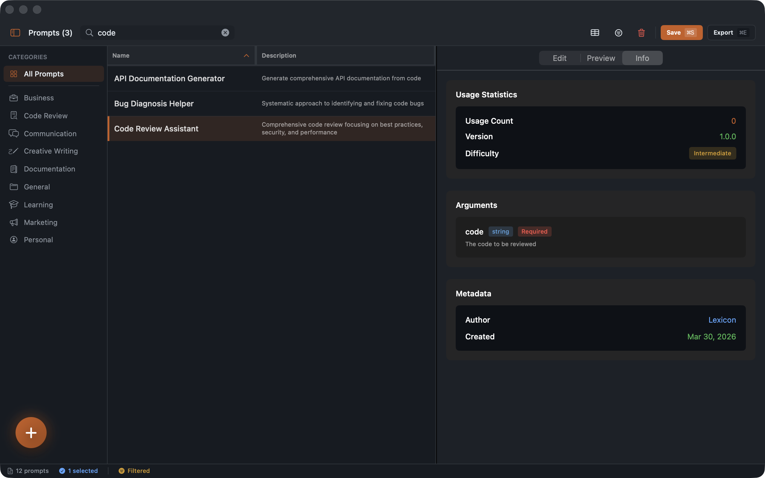 Search filtering prompts in real-time